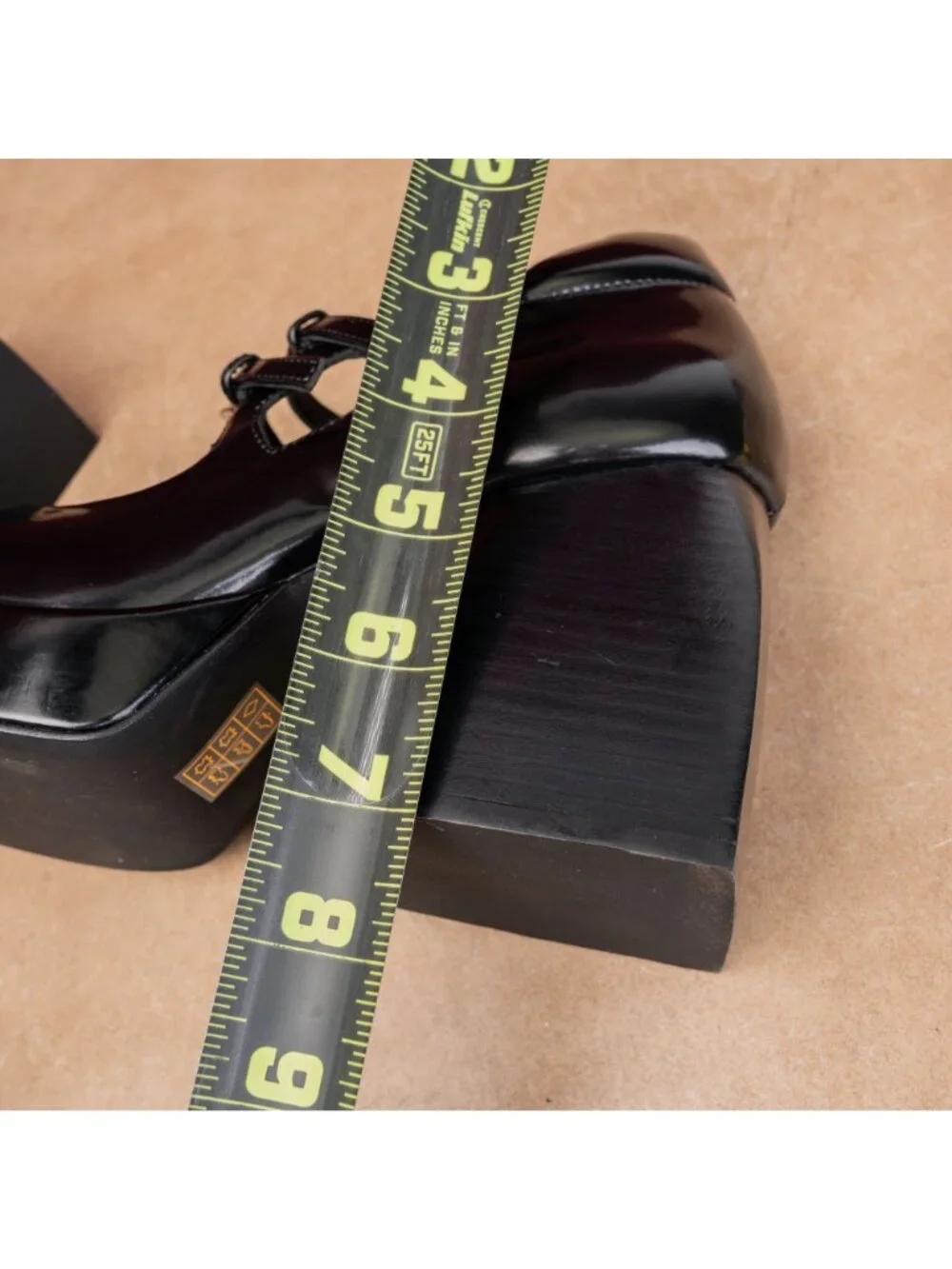 Jeffrey Campbell Mary Jane Platform Shoes Womens 7 Black Patent Chunky